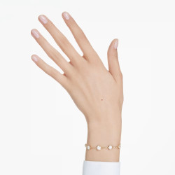 BRACCIALE TENNIS IMBER, BIANCO, PLACCATO COLO ORO 5705465