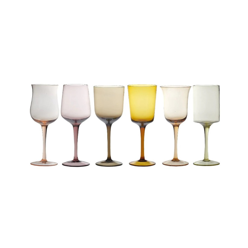 SET OF 6 GLASSES NUANCES AMBER / PINK